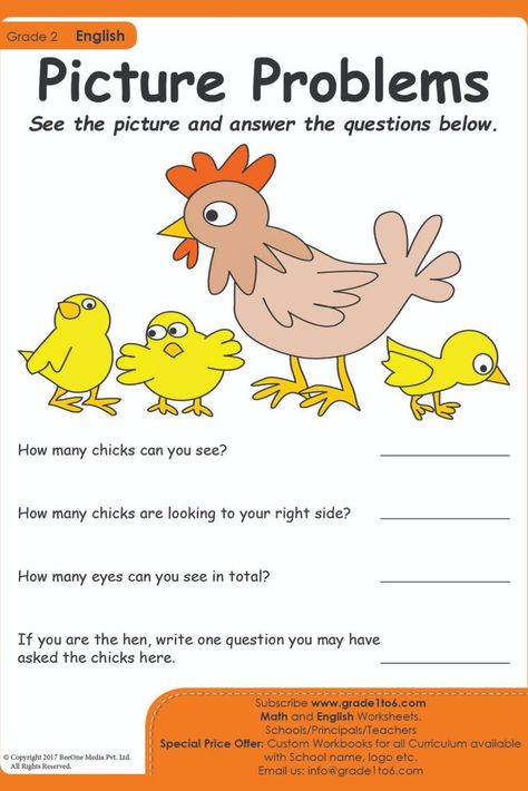 Picture Comprehension For Class 1, English Worksheets For Grade 2, English Worksheets For Grade 1, Comprehension For Grade 1, Worksheets For Grade 2, Easy Math Worksheets, Worksheets For Grade 1, Remedial Reading, Picture Comprehension