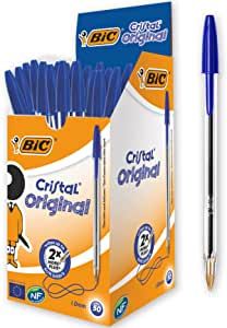 BIC Cristal Original Ballpoint Pens, Medium Point (1.0 mm) Every-Day Writing Pens with Clear Barrel, Blue, Box of 50 Art Room Office, Bic Ballpoint Pen, Clear Pencil Case, Bic Pens, Tactical Duffle Bag, Crystal Pen, Writing Lines, Cool Writing, Wolfram