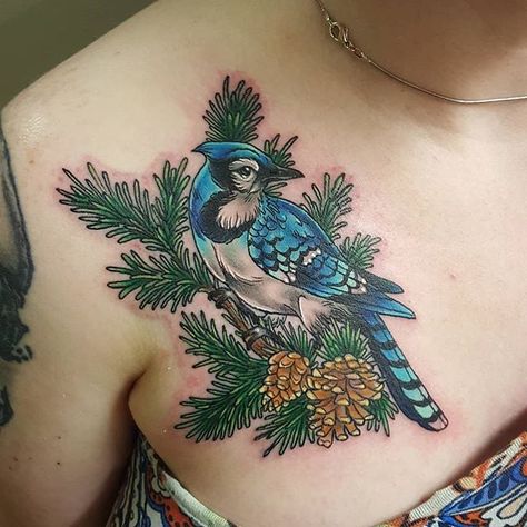 Bluejay Tattoo, Mosaic Tattoo, Blue Jay Tattoo, Jay Tattoo, Bluebird Tattoo, Tattoo Chair, Soul Tattoo, Blue Jay Bird, Bird Tattoos