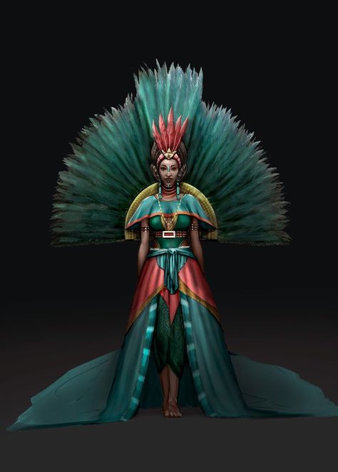 ArtStation - Aztec Empire Aztec Clothing Traditional, Aztec Royalty, Aztec Crown, Aztec Clothes, Mayan Dress, Aztec Queen, Mayan Clothing, Aztec Costume, Aztec Princess