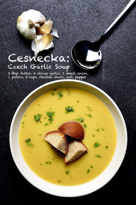 Healthy Detox Soup, Slovak Recipes, French Soup, Shaved Parmesan, Garlic Soup, Foreign Food, Cook Smarts, Czech Recipes, European Cuisine