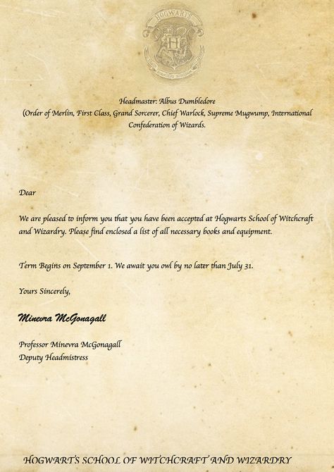 Harry Potter DIY Hogwarts Acceptance letter! https://www.youtube.com/watch?v=cejzB7UkupE Harry Potter Letter Template, Hogwarts Letter Template, Harry Potter Brief, Hogwarts Acceptance Letter Template, Hogwarts Brief, Harry Potter Acceptance Letter, Harry Potter Hogwarts Letter, Harry Potter Letter, Harry Potter School