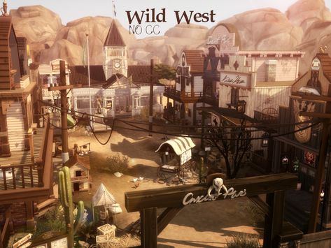 The Sims Resource - Wild West Sims 4 Lots Residential, Sims 4 Lots, Wild West Games, Sims 4 Hair Male, Sims 4 Decades Challenge, Cc Mods, Sims 4 Game Mods, Medieval Houses, Small City