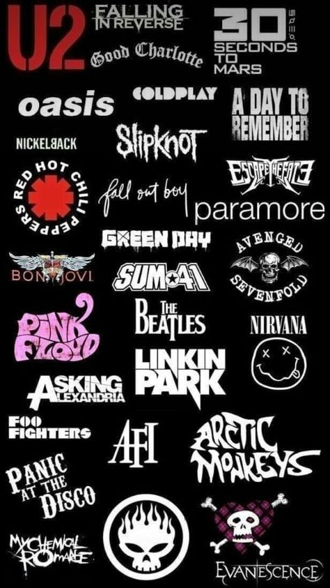 Rock Band Logo Design, Marshmello Wallpapers, Tipografi 3d, Rock Band Logos, Rock Band Posters, Music Collage, Emo Wallpaper, Band Wallpapers, Musical Band