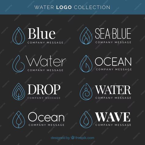 Water Company Logo, Luxe Logo, Water Company, Water Logo, About Water, Logo Collection, Water Supply, Business Names, Premium Vector