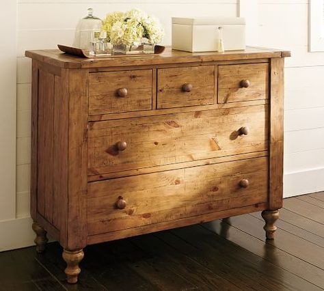 Pottery Barn Bedroom, Solid Pine Furniture, Barn Bedroom, Pottery Barn Bedrooms, Dresser In Living Room, Barn Bedrooms, Extra Wide Dresser, Traditional Dressers, Bedroom Armoire