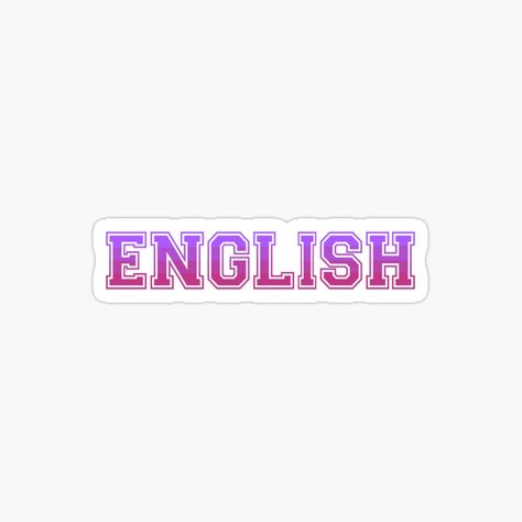 Subject Design, Aesthetic English, English Subject, Subject Labels, School Stickers, New School Year, School Subjects, Coloring Stickers, English Teacher