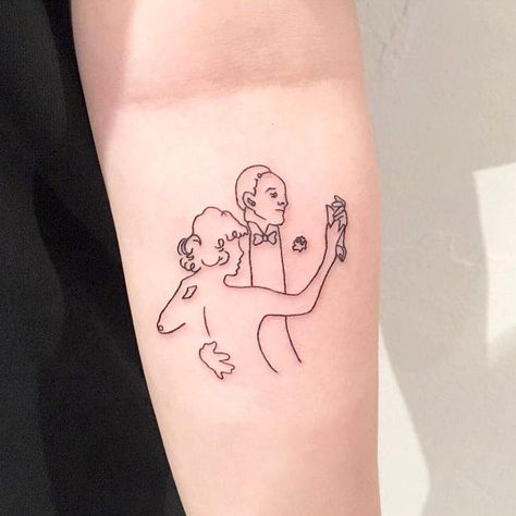 Dancing couple #yonitattoo #linework #art #tattoo #tattoodo Dancing Couple Tattoo, Dancing Tattoo, Linework Art, Couple Tattoo Ideas, Dance Tattoo, Dancing Couple, Couple Tattoo, Swing Dancing, Old Couples