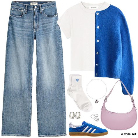 styling a blue cardigan 💙 where would u wear this fit? #outfitinspo #cuteoutfit Cardigan Blue Outfit, Light Blue Outfit Ideas, Blue Cardigan Outfit, Street Style Outfits Casual, Cardigan Outfit, February 10, Cardigan Outfits, Fashion 2024, Blue Cardigan