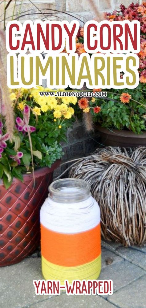 Inspired by the classic Halloween candy, these luminarias add a warm and festive glow to your outdoor or indoor decor. Perfect for pathways, porches, or table settings, they’re easy to make and bring a fun seasonal touch to your Halloween celebrations. A simple and creative craft project that’s ideal for all ages! Diy Candy Corn, Luminary Diy, Gallon Mason Jars, Easy Candy, Classic Candy, Classic Halloween, Creative Craft, Diy Candy, Halloween Celebration