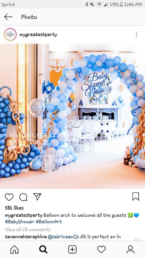 Baby Boy Birthday, Balloon Art, Balloon Arch, 1st Bday, Diy Clay, Room Designs, Under The Sea, Boy Birthday, Shower Ideas