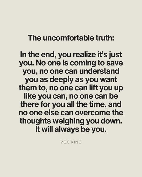 Please read the caption for context 👇🏽�⁣ ⁣ As social creatures, we’re wired for connection. Our survival and well-being depend on the bonds we forge with others. Yet, there’s a profound truth that often gets overlooked: while we need others, the most crucial relationship we’ll ever have is with ourselves. You are the lead actor in your own story, the one constant presence in every scene. You entered the stage alone, and you will leave alone.⁣ ⁣ No one else can fully grasp the intricacies of yo... Leave Alone, Philosophical Quotes, Up Quotes, Feel Good Quotes, The Good Life, I Deserve, Good Life, The Stage, Understanding Yourself