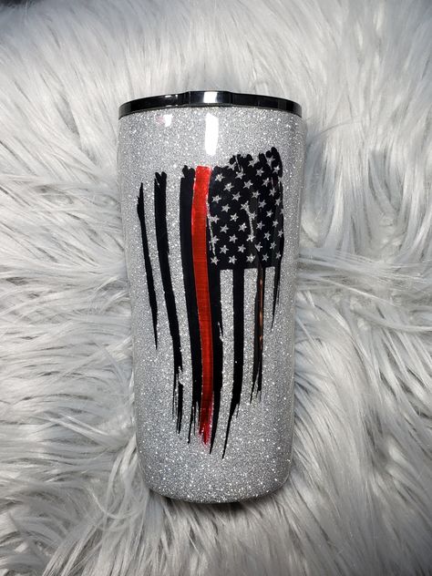 Epoxy Mugs, Fabric Tumblers, Boutique Crafts, Decorated Cups, Firefighter Custom, Yeti Cup Designs, Resin Crafting, Firefighter Decor, Epoxy Cups