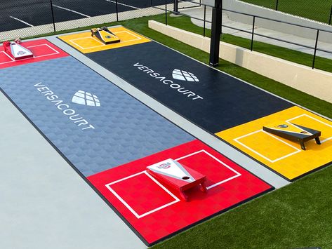 Corn Hole Backyard Set Up, Corn Hole Backyard Area, Cornhole Court Backyard, Corn Hole Court, Cornhole Area In Backyard, Cornhole Backyard, Cornhole Court, Backyard Entertaining Space, Backyard Court