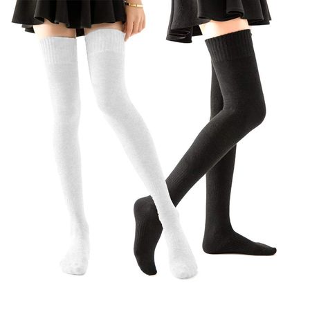 PRICES MAY VARY. Cotton [High quality] non-slip design, not easy to slip, high elasticity, odorless, soft and comfortable.suitable for fun party, cosplay performance and show, get ones for highlight party and normal life. [PLUS SIZE & EXTRA LONG] Thigh High Socks are length 100cm and can stretched over the knees. One size fits most women. Soft and skin friendly, it can be worn by people of various shapes. [BEST GIFTS FOR FRIENDS] : Thigh high socks are the ideal complement to your favorite skirt Plus Size Thigh High Socks, Black Thigh High Socks, Plus Size Thigh, Thigh High Sock, Thigh Socks, Over Knee Socks, Slouch Socks, Black Thigh High, Knit Leg Warmers