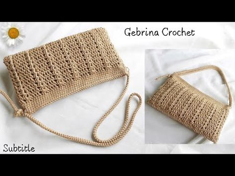 Simple Crochet Bag 2 in 1 - Tutorial Tas Rajut 2 Fungsi Mudah dan Hemat Benang ( Subtitle) - YouTube Crochet Shoulder Bag Pattern Free, Corak Krusye, Phone Bag Crochet, Shoulder Bag Crochet, Phone Bag Pattern, Crochet Sling Bag, Beau Crochet, Bags Patterns, Crochet Mobile