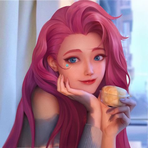 ArtStation - seraphine, Heng yue Legend Images, 3d Karakter, Champions League Of Legends, League Of Legends Characters, Lol League Of Legends, Digital Art Girl, Digital Portrait, Hair Art, Cute Disney