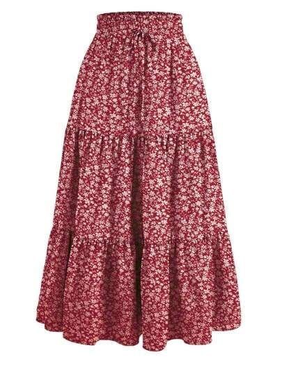 Flowery Long Skirt Outfit, Flowery Skirt Outfit, Flowery Outfits, Materials Gown Style, Vacation Skirts, Long Skirt Outfit, Bridesmaid Dresses Ideas, Dress Over Pants, Long Skirt Outfits