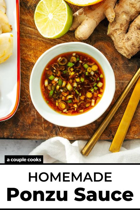 Vegetarian Recipes Asian, Ponzu Recipe, Ponzu Sauce Recipe, Ponzu Sauce, Recipe Sauce, A Couple Cooks, Recipes Asian, Asian Sauce, Couple Cooking