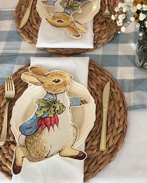 Meri Meri Peter Rabbit, Peter Rabbit Easter Decor, Peter Rabbit Tablescape, Baby Shower Peter Rabbit Theme, Velveteen Rabbit Baby Shower Ideas, Peter Rabbit Tea Party, Peter Rabbit Decor, Peter Rabbit Baby Shower Ideas Decor, Peter Cottontail Baby Shower Ideas