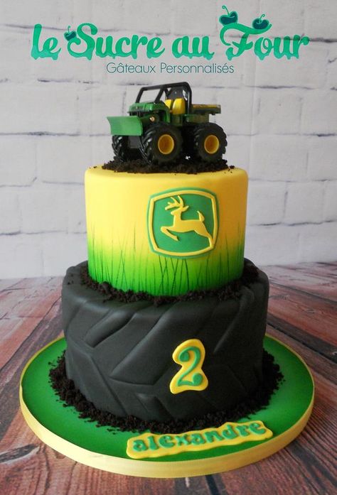 John Cake, Gator Cake, Tractor Birthday Party Theme, Tractor Birthday Cakes, John Deere Cake, John Deere Birthday Party, Tire Cake, John Deere Party, John Deere Birthday