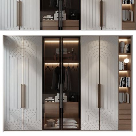 Wardrobe | 183 Trendy Wardrobe Designs, Wall Wardrobe Design Modern, Profile Shutter Wardrobe, Wardrobe With Dressing, Wardrobe Internal, Wardrobe Internal Design, Wardrobe Shutter Design, Clothes Cupboard, Latest Cupboard Designs