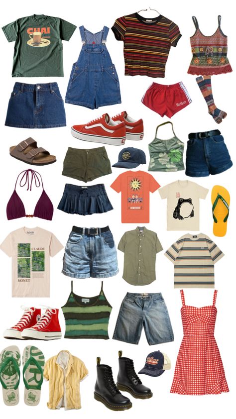 Summer!! Summer Camp Aesthetic Outfits, Summer Camp Aesthetic, Camp Aesthetic, Dark Academia Outfit, Fits Aesthetic, Boho Style Outfits, Quirky Fashion, College Fashion, Creative Fashion