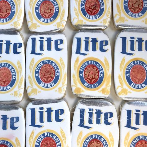 Beer Cookies, Royal Icing Sugar, Lite Beer, 30 Birthday, Dirty Thirty, Miller Lite, Surprise Party, Cookie Art, Sugar Cookies Decorated