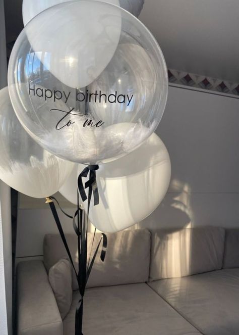 Happy Birthday Helium Balloons, Clear Birthday Balloons, 28th Birthday Ideas, Boyfriends Birthday Ideas, Happy 27th Birthday, Vintage Birthday Parties, 21st Bday Ideas, Simple Birthday Decorations, Clear Balloons