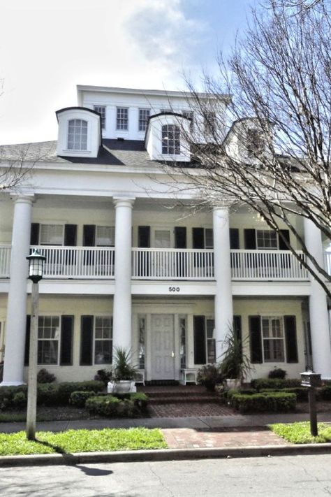 Modern Antebellum Homes, Antebellum Homes Interior, Celebration Florida, Antebellum Home, Mediterranean Mansion, Brick Columns, Planned Community, Antebellum Homes, Amazing Homes