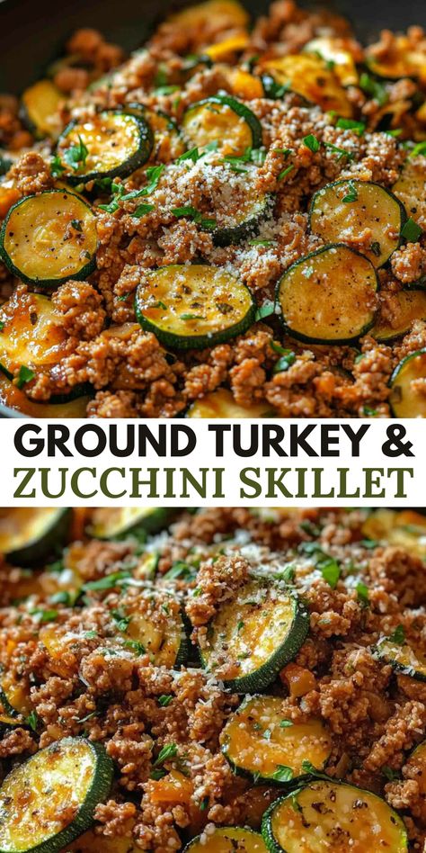 Ground Turkey and Zucchini Skillet (25 minutes) -  #ground #minutes #Skillet #Turkey #Zucchini Easy Recipes With Vegetables, Zucchini And Turkey Recipes, Healthy Dinners Gluten Free, Ground Turkey Recipes Zucchini, Easy Dinner Protein, Healthy Recipes Using Ground Turkey, Healthy Recipes Ground Chicken, Easy Quick Ground Turkey Recipes, Healthy Dinners With Ground Turkey