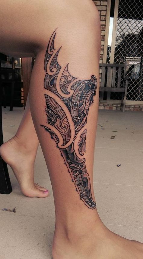 Polynesian Calf Tattoo, Tamoko Maori Design, Ta Moko Women, Maori Tamoko, Cultural Tattoos, Ornaments Tattoo, 2016 Tattoo, Sick Tattoos, Polynesian Tattoos Women