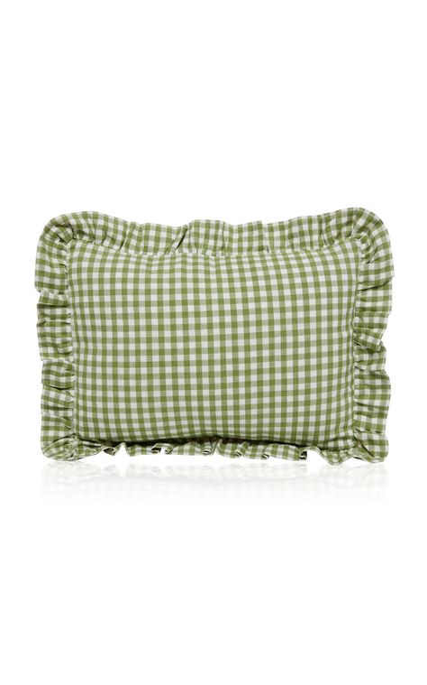 Mini Gingham Olive Petite Pillow By Heather Taylor Home | Moda Operandi Gingham Pillow, Nursery Guest Room, Heather Taylor, Plaid Bedding, Living Room Update, Luxury Pillows, Linen Bedroom, Round Pillow, Hand Woven Pillows