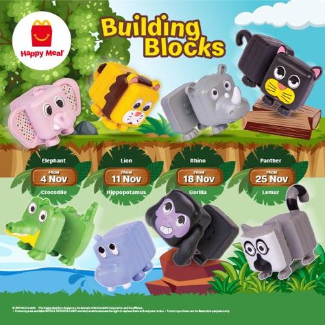 Mcdonald's Happy Meal, 1 December, Mcdonalds Toys, Animals Toys, Food Poster Design, Stock Clearance, Happy Meal Mcdonalds, Happy Meal Toys, Building Blocks Toys