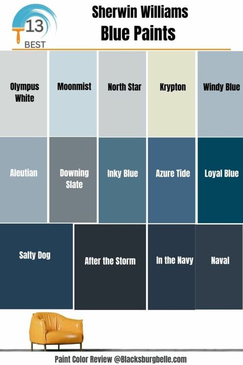 Gray Blue Sherwin Williams, Soft Blue Paint, Blue Study, Sherwin Williams Paint Gray, Blush Pink Paint, Sherwin Williams Blue, Best Gray Paint Color, Navy Blue Paint, Green Grey Paint