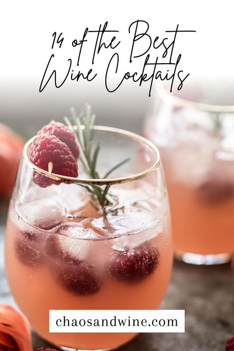 Drinks With Wine Recipes, Rose Wine Cocktail Recipes, Wine Cocktails No Liquor, Riesling Wine Cocktails, Red Wine Cocktail Recipes, Wine Based Cocktails, Cocktails With Wine, Rose Wine Cocktail, Summer Wine Cocktails