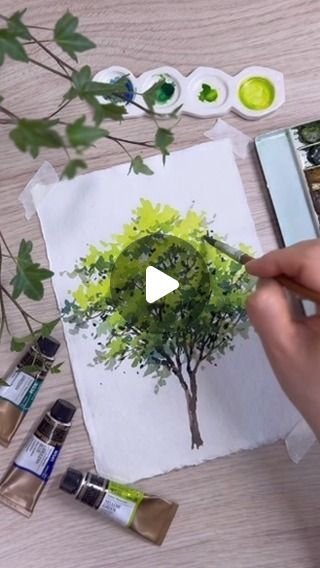 Fall Landscape Painting, Landscape Painting Watercolor, Oil Painting Lessons, Fall Canvas Painting, Tree Watercolor Painting, Watercolor Nature, Learn Watercolor Painting, Watercolor Art Landscape, Landscape Painting Tutorial