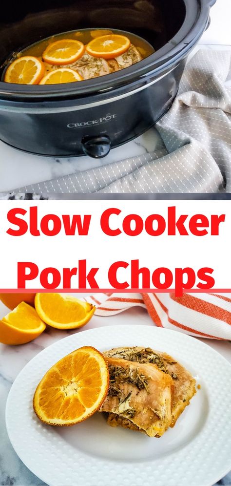 Delicious and Easy Orange Rosemary Glazed Pork Chops! Slow Cooker Pork Chops Recipes, Crock Pot Pork Chops, Rosemary Pork Chops, Crockpot Pork Loin, Crock Pot Pork, Pork Chop Recipes Crockpot, Bbq Pork Chops, Pork Chop Recipe, Crockpot Pork Chops