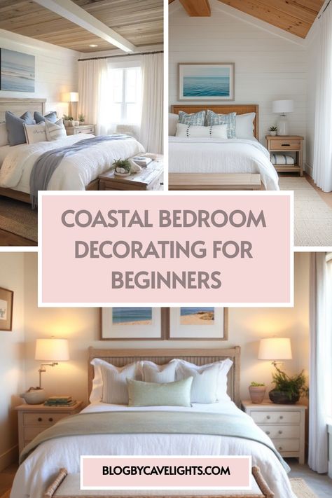 🌾 Elevate your bedroom décor with our essential guide to coastal bedroom furniture and decor. Perfect for beginners looking to infuse a fresh coastal design into their space. Discover how by clicking here! Coastal Granddaughter Bedroom Ideas, Coastal Neutral Bedroom, Lake Themed Bedroom, Coastal Master Bedrooms Decor, Beach House Guest Bedroom, Cozy Coastal Bedroom, Decorating For Beginners, Coastal Bed, Florida Bedroom