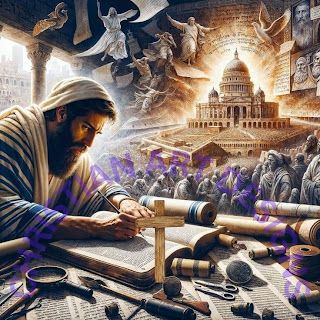 Angels at Work ! Biblical Art Artworks, Ezra Bible, Biblical Artwork, Birth Of Christ, Biblical History, Ancient Israelites, People Come And Go, Jesus Artwork, Sacred Scripture