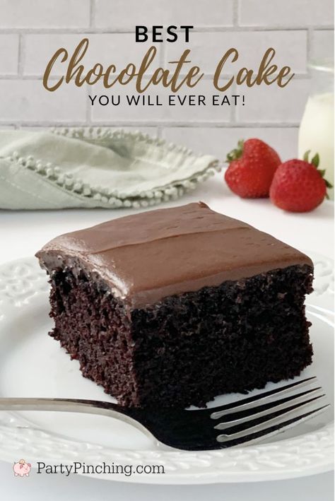 Best Ever Chocolate Cake, Baked Desserts, Cocoa Cake, Chocolate Cake Recipe Moist, Amazing Chocolate Cake Recipe, Chocolate Cake Recipe Easy, Homemade Chocolate Cake, Dessert Recipies, Cake Mixes