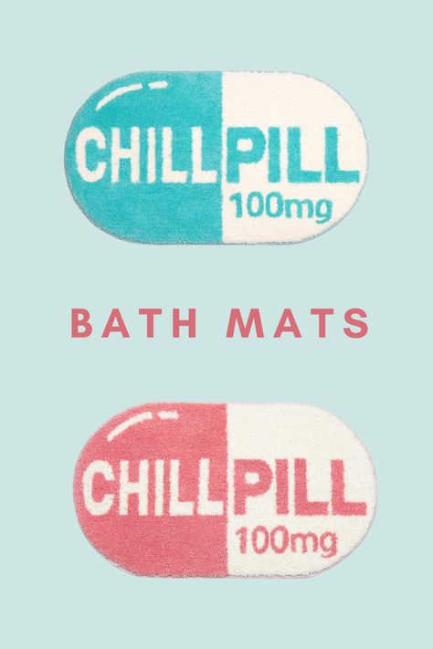 Funny Cute Chill Pill Bath Mat
Small pink/blue bathroom rug
Preppy bathroom decor
Aesthetic bath rug
Non-slip bathroom mat
Washable water absorbent rug
Funny bathroom decor
Colorful bath mat
Unique bathroom accessory
Quirky bathroom styling
Cute bath rug design
Playful home decor
Bathroom rug with personality
Small area rug for bathroom
Bathroom rug inspiration Small Pink Bathroom, Preppy Bathroom Decor, Rug Preppy, Absorbent Rug, Bathroom Decor Aesthetic, Preppy Bathroom, Bathroom Decor Colorful, Pink Bathroom Rugs, Colorful Bath Mat