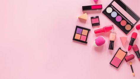 Different cosmetics types scattered on p... | Free Photo #Freepik #freephoto #background #fashion #table #pink Cosmetic Business, Lipstick Sale, Morning Makeup, 5 Minute Makeup, How To Draw Eyebrows, Lip Gloss Set, Pink Table, Lipstick Collection, How To Apply Mascara