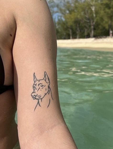 #tattoo #tattoos #inked #tattooart #tattooed #tattooideas #tattoodesign #tattooinspiration #tattoosleeve #tattooflash #inkedgirls #tattooedwomen  #InkLaughs  #TattooFails Doberman Tattoo, Discreet Tattoos, Girly Tattoos, Subtle Tattoos, Black Ink Tattoos, Dog Tattoo, Dope Tattoos, Simplistic Tattoos, Dog Tattoos