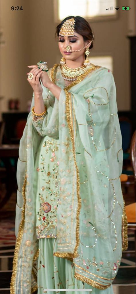 Mint Green Punjabi Suits, Anarkali Frock, Bridal Suit, Punjabi Style, Bridal Suits, Punjabi Suits Designer Boutique, Pista Green, Bridal Dupatta, Punjabi Fashion