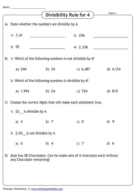 divisibility rule worksheets Divisibility Rules Worksheet, Reducing Fractions, Math Division Worksheets, Divisibility Rules, Monthly Budget Worksheet, Exponent Worksheets, Mathematics Worksheets, Division Worksheets, Subtraction Worksheets