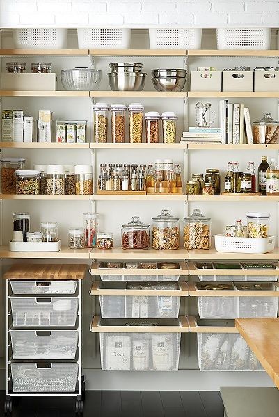 KitchenRemodels in Lincoln, Nebraska. Kitchen Pantry Design Rules: Elfa Pantry.  Click to Enlarge — Pantry Layout, Open Pantry, Pantry Inspiration, Pantry Decor, Pantry Room, Kitchen Wall Shelves, Organized Pantry, Pantry Remodel, Pantry Wall