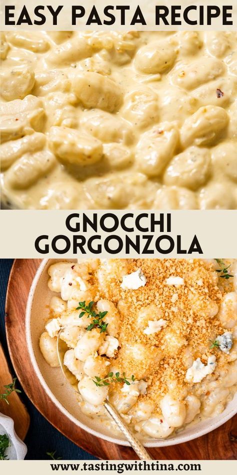 This gnocchi gorgonzola recipe promises an irresistible combination of flavors, textures, and comfort in every mouthful.It's a choice for a variety of occasions. You'll love this creamy dish for a romantic dinner at home, for special celebrations, holiday meals, or when you are hosting a dinner party with friends. Or, simply make a large bowl to enjoy for meatless Monday. Recipe For Gnocchi, Romantic Dinner At Home, Gorgonzola Recipes, Gorgonzola Pasta, Gnocchi Dishes, Gorgonzola Sauce, Pumpkin Gnocchi, Homemade Gnocchi, Gnocchi Recipes