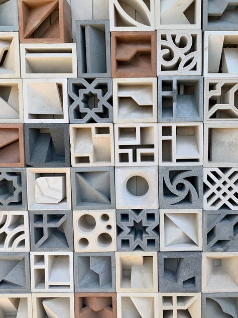 Breeze Block Pattern, Breeze Block Wall, Compound Wall Design, House Front Door Design, Concrete Block Walls, House Renovation Projects, Brick Projects, Breeze Blocks, Ventilation Design