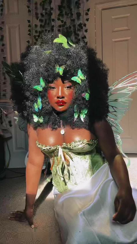 Skincare Hacks, Black Fairy, Fairy Hair, Fairy Aesthetic, Fairy Makeup, Disney Fairies, Fantasy Photography, Stunning Eyes, A Goddess